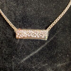 Pink Opal and Rose Quartz Bar Necklace MSRP $128